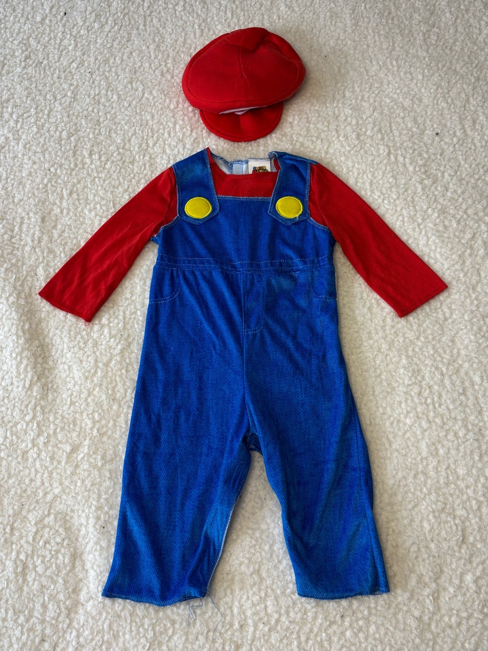 Super Mario Bros Baby Fleece Full Costume Set